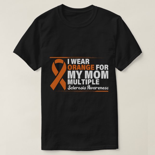 Camiseta Yo Uso Naranja Para Mi Mamá Awaren De Esclerosis M (Diseño del anverso)