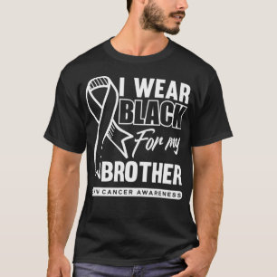 Camiseta Yo Uso Negro Para Mi Hermano Melanoma Cáncer De Pi