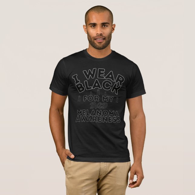 Camiseta Yo Uso Negro Para Mi Papá Melanoma Personalizado D (Anverso completo)