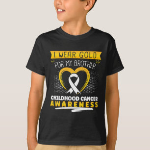 Camiseta Yo Uso Oro Para El Cáncer Infantil Del Corazón De 