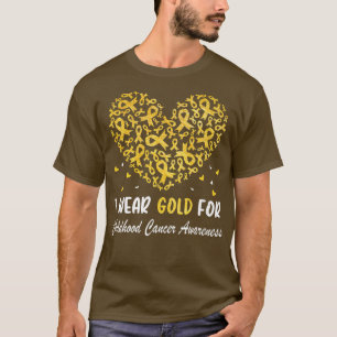 Camiseta Yo Uso Oro Para La Conciencia Sobre El Cáncer Infa