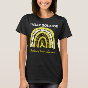 Camiseta yo uso oro para la conciencia sobre el cáncer infa