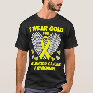 Camiseta Yo uso oro para la conciencia sobre el cáncer infa