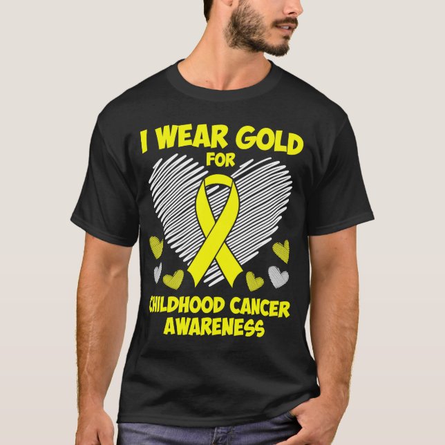 Camiseta Yo uso oro para la conciencia sobre el cáncer infa (Anverso)