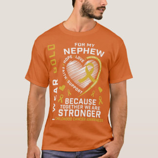 Camiseta Yo Uso Oro Para Mi Sobrino Awarene Del Cáncer Infa