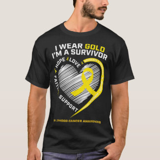 Camiseta Yo uso oro soy un sobreviviente de cáncer infantil