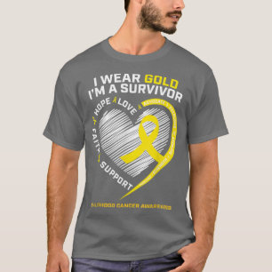 Camiseta Yo uso oro soy un sobreviviente de cáncer infantil