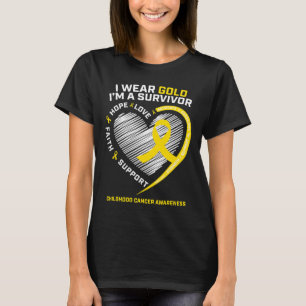 Camiseta Yo uso oro soy un sobreviviente de cáncer infantil