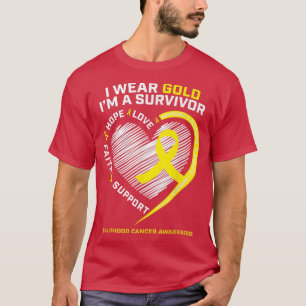 Camiseta Yo uso oro soy un sobreviviente de cáncer infantil