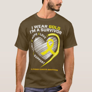 Camiseta Yo uso oro soy un sobreviviente de cáncer infantil