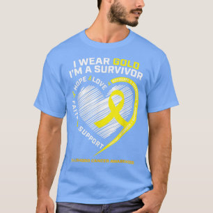 Camiseta Yo uso oro soy un sobreviviente de cáncer infantil
