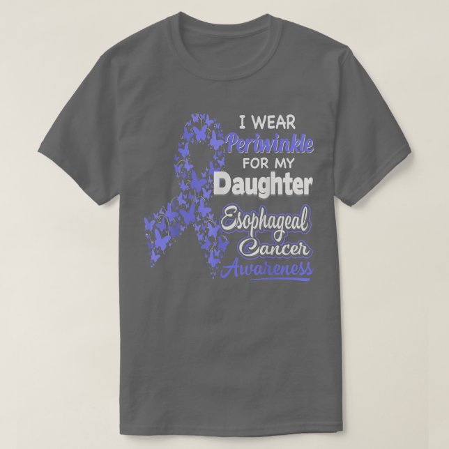 Camiseta Yo uso Periwinkle para mi hija Cáncer Esofágico (Diseño del anverso)