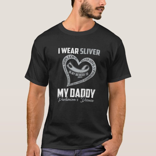 Camiseta Yo uso plata para el corazón de mi papá Parkinson (Anverso)