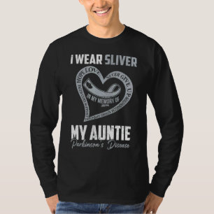 Camiseta Yo uso plata para el corazón de mi tía Parkinson