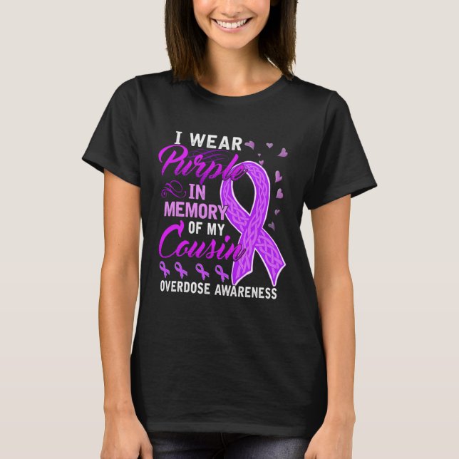 Camiseta Yo Uso Púrpura En Memoria De La Sobredosis De Mi P (Anverso)