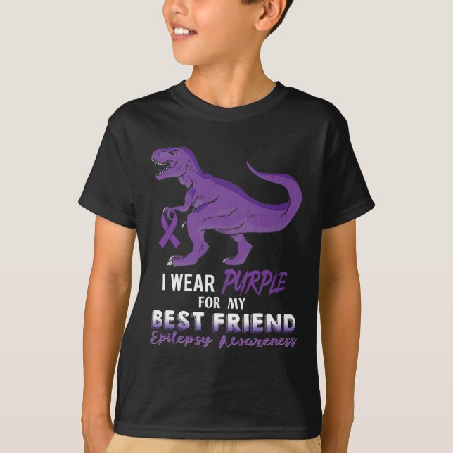 Camiseta Yo Uso Púrpura Para La Mejor Epilepsia De Dinosaur (Anverso)