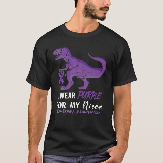 Camiseta Yo Uso Púrpura Para Los Awarenes De La Epilepsia D (Anverso)