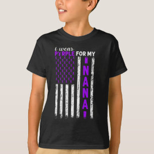 Camiseta Yo Uso Púrpura Para Mi Cáncer Pancreático Nana Usa