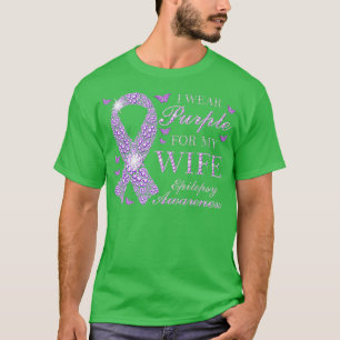 Camiseta Yo Uso Púrpura Para Mi Esposa Epilepsia Concientiz