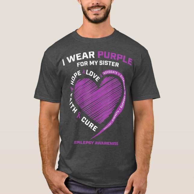 Camiseta Yo Uso Púrpura Para Mi Hermana Epilepsia De Concie (Anverso)