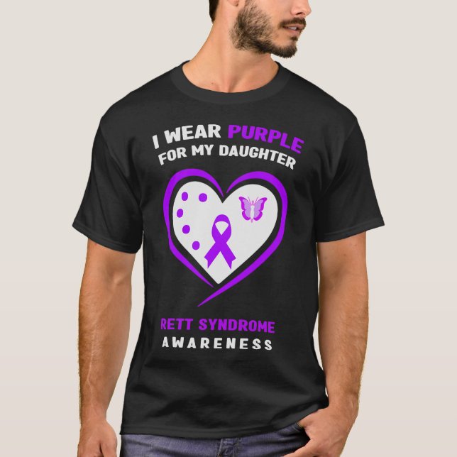 Camiseta Yo Uso Púrpura Para Mi Hija Rett Síndrome Awaren (Anverso)