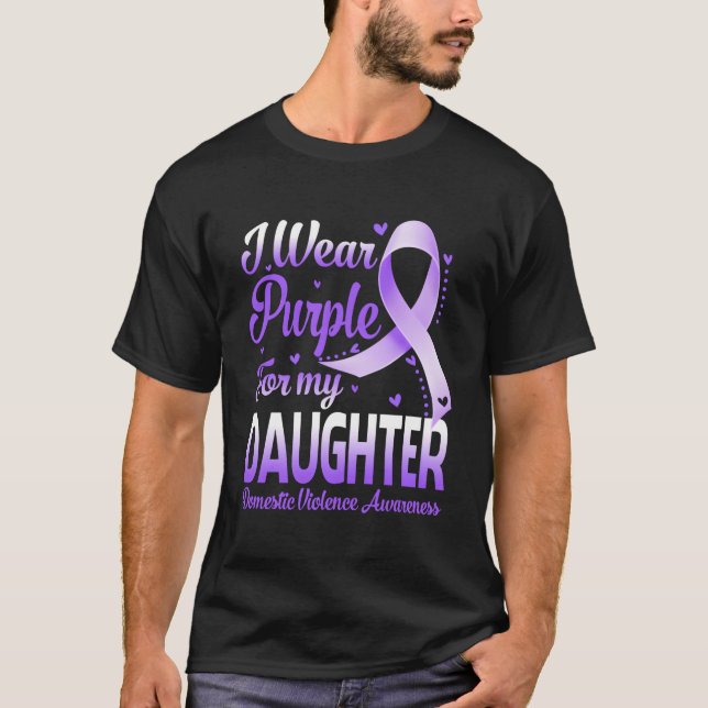 Camiseta Yo Uso Púrpura Para Mi Hija Violencia Doméstica Aw (Anverso)