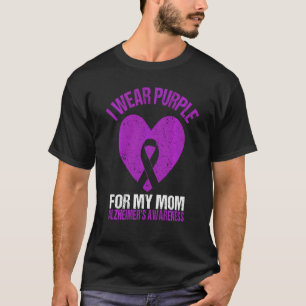 Camiseta Yo Uso Púrpura Para Mi Mamá Alzheimers Hijo De Con
