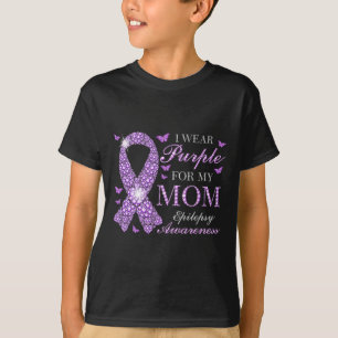Camiseta Yo Uso Púrpura Para Mi Mamá Epilepsia Conciencia P
