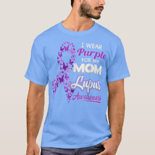 Camiseta Yo Uso Púrpura Para Mi Mamá Lupus Awareness Ribbon
