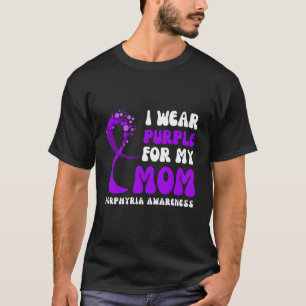 Camiseta Yo Uso Púrpura Para Mi Mamá Porfiria Awareness Rib