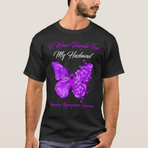 Camiseta Yo Uso Púrpura Para Mi Marido Hiperyensio Pulmonar