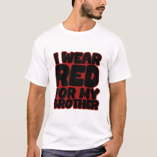 Camiseta Yo uso rojo para mi hermano