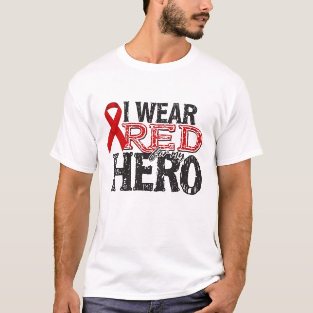Camiseta Yo uso rojo para mi héroe (Anverso)