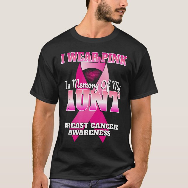 Camiseta Yo Uso Rosa En Memoria De Mi Tía Cáncer De Mama Aw (Anverso)