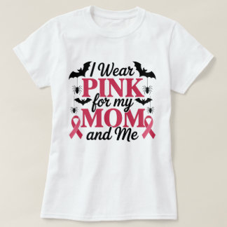 Camiseta Yo uso rosa para la conciencia de mi mamá y yo