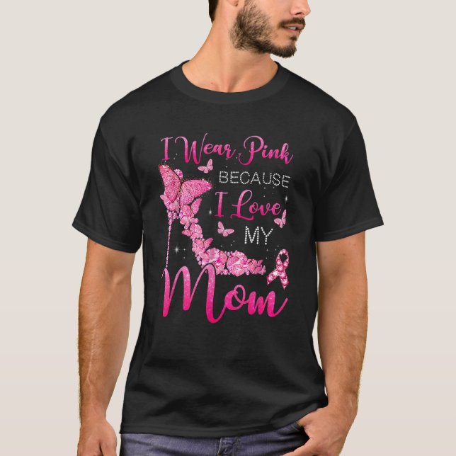 Camiseta Yo Uso Rosa Para Mamá Con Tos Altos Conscientes De (Anverso)