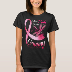 Camiseta Yo Uso Rosa Para Mi Abuela Dragonfly Cinta Rosa Br