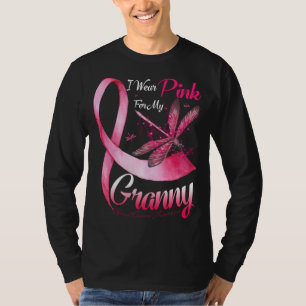 Camiseta Yo Uso Rosa Para Mi Abuela Dragonfly Cinta Rosa Br