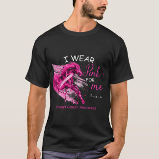 Camiseta Yo uso rosa para mí, cáncer de mama, caballo de co