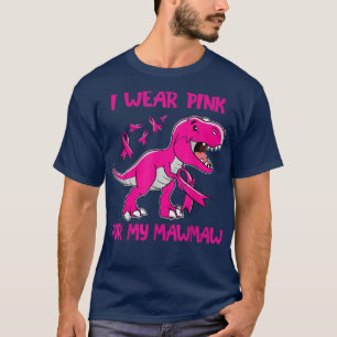 Camiseta Yo Uso Rosa Para Mi Cáncer De Mama De Dinosaurio M
