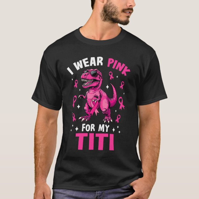 Camiseta Yo Uso Rosa Para Mi Cañón De Pechos De Dinosaurio  (Anverso)