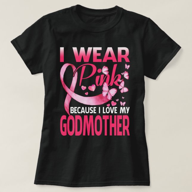 Camiseta Yo Uso Rosa Para Mi DIOSA MADRE Cáncer De Mama (Diseño del anverso)