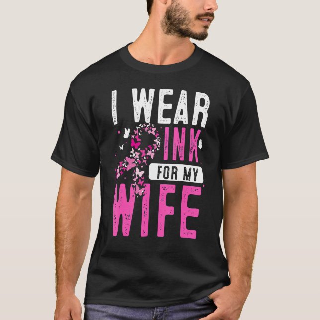 Camiseta Yo Uso Rosa Para Mi Esposa Cinta Familia Amor Warr (Anverso)