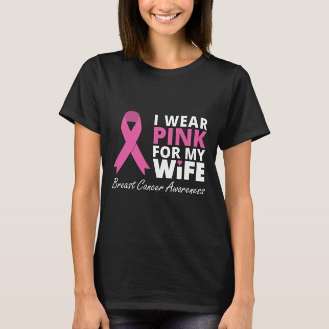 Camiseta Yo Uso Rosa Para Mi Esposa Cinta Familia Amor Warr (Anverso)