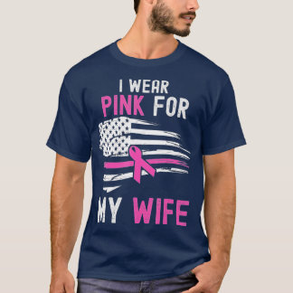 Camiseta Yo uso rosa para mi esposa el cáncer de mama