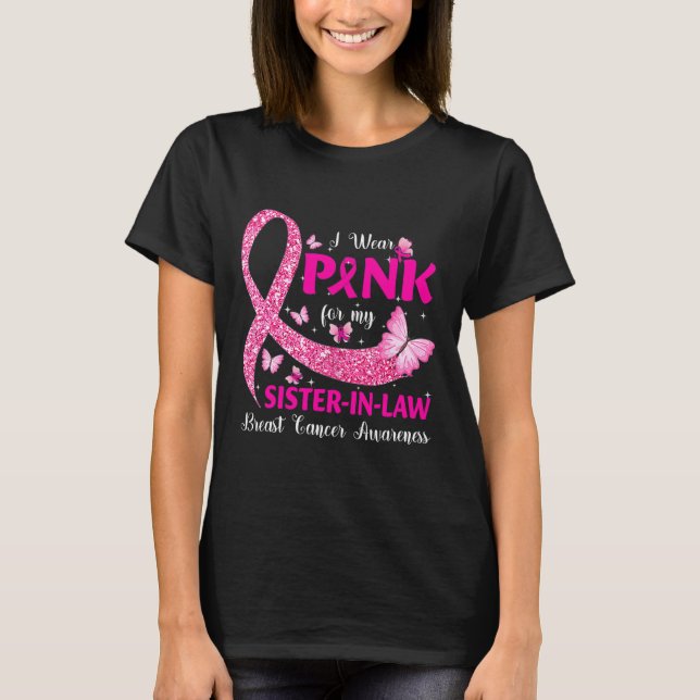Camiseta Yo Uso Rosa Para Mi Hermana Con Cáncer De Mama Awa (Anverso)