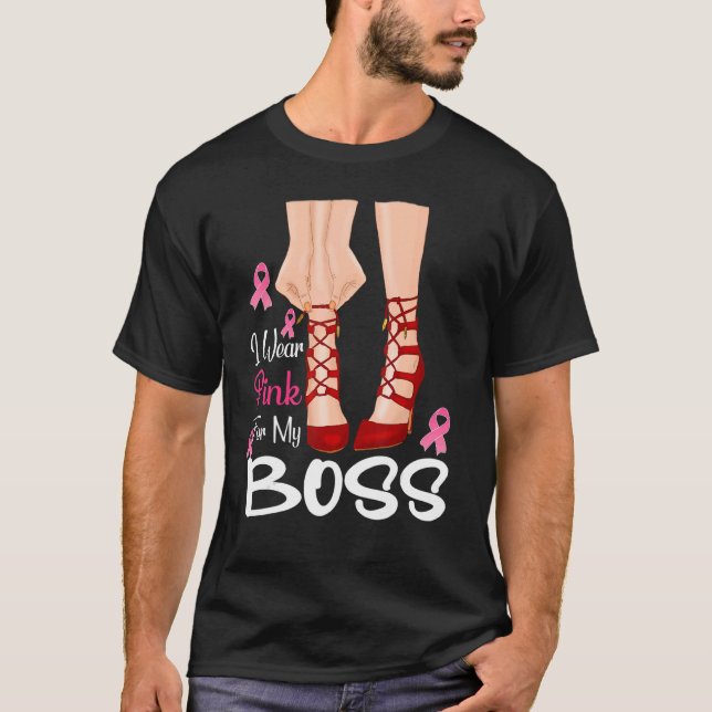 Camiseta Yo Uso Rosa Para Mi Jefe Cinta Melanin Mujer Negra (Anverso)