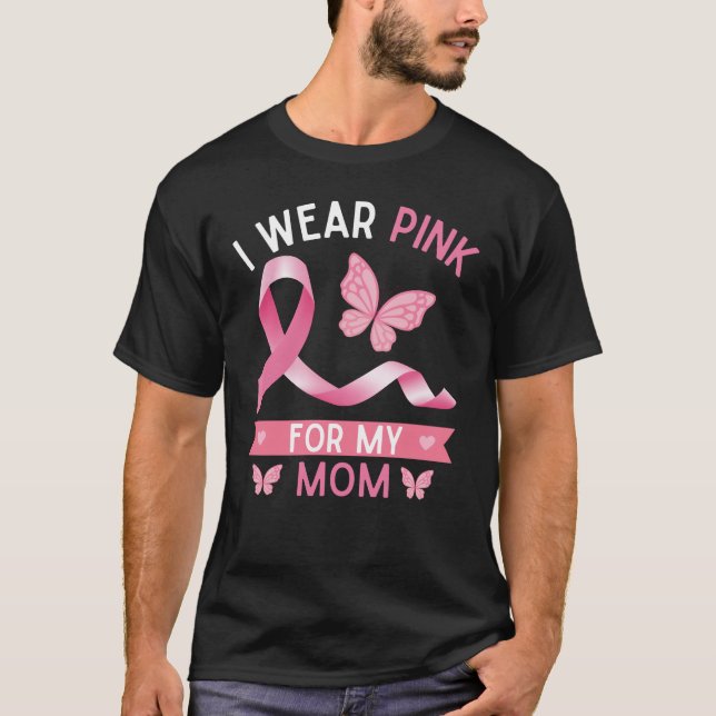 Camiseta Yo uso rosa para mi mamá, Conciencia sobre el cánc (Anverso)