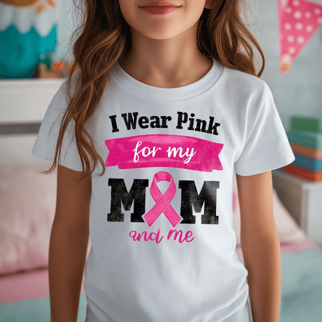 Camiseta Yo uso rosa para mi mamá, conciencia sobre el cánc (Subido por el creador)