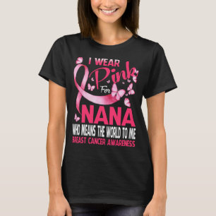 Camiseta Yo uso rosa para mi mariposa de cáncer de mama NAN